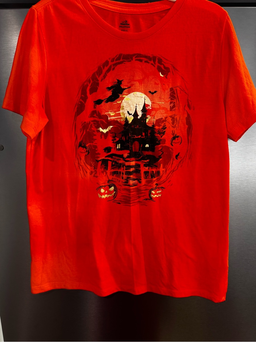 Women’s Short Sleeve Halloween Graphic Tee - Bright Orange